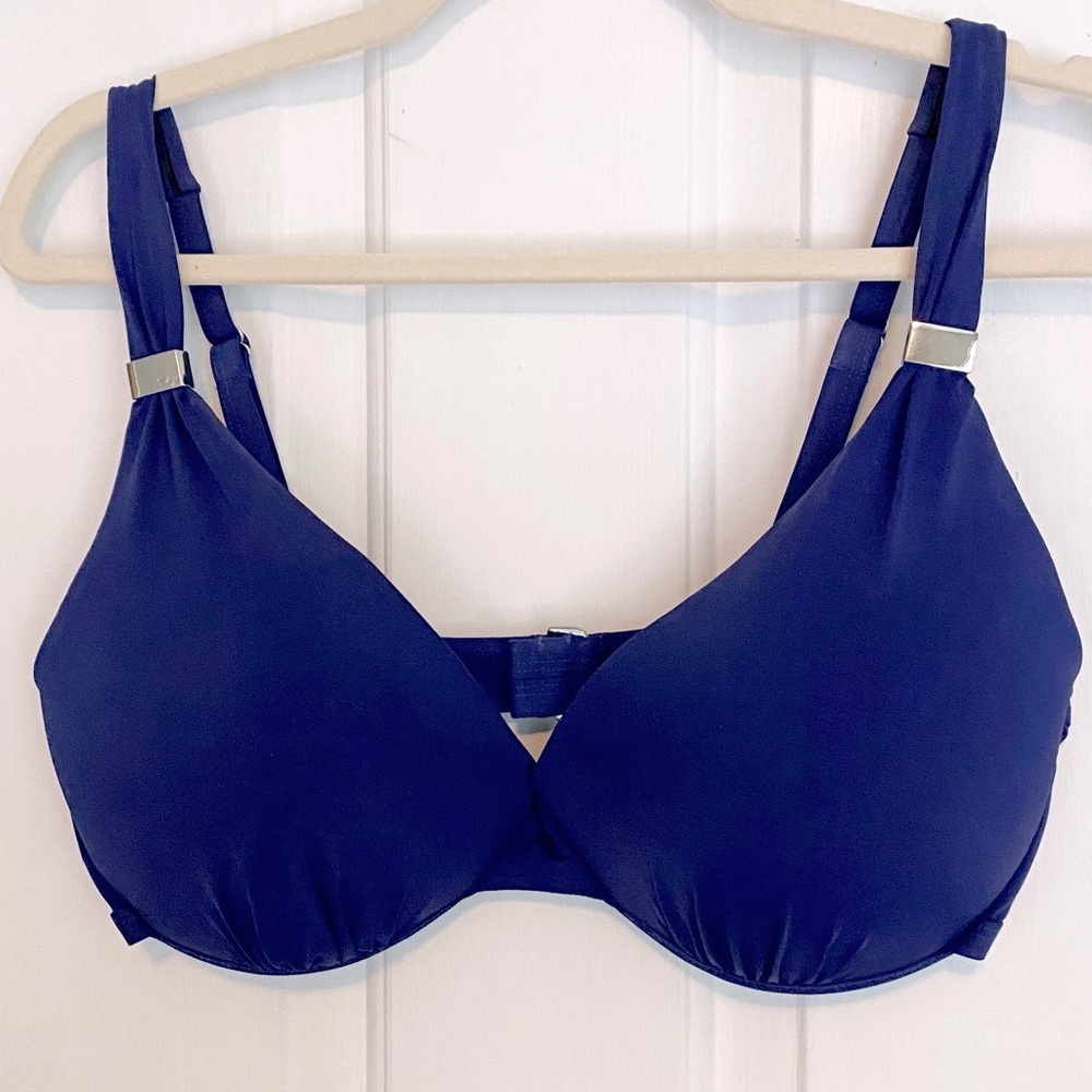 Women’s Royal Blue Push Up Bikini Top size L/XL  D Cup